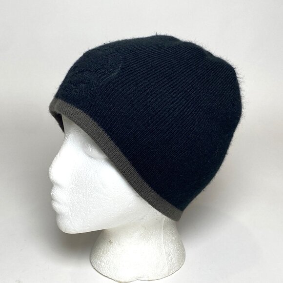 Harley Davidson Black Knit Beanie Hat Skull Cap w Skull Logo One Size Winter - Picture 1 of 9